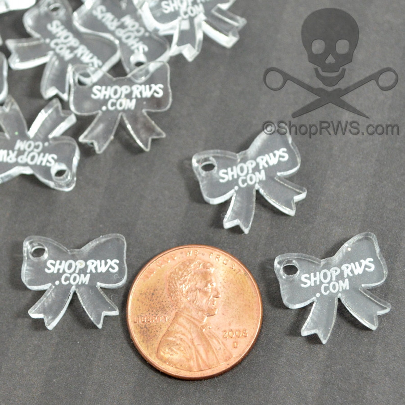 CUSTOM JEWELRY TAGS Clear Bows Personalized Qty. 50 100 Etsy