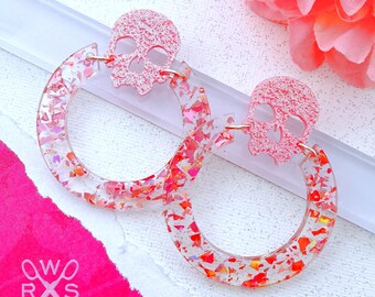 Til Death Hoops in Pink Sparkle