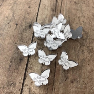 CUSTOM JEWELRY TAGS Butterflies Personalized Qty. 50 or 100 With or Without Holes image 3