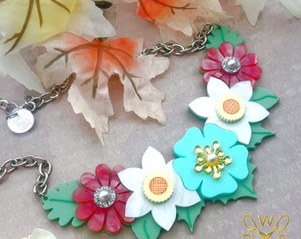 Buy Yourself Flowers Bib Necklace Pastels