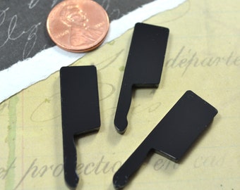 3 CLEAVER CABOCHONS- In BLACK Laser Cut Acrylic