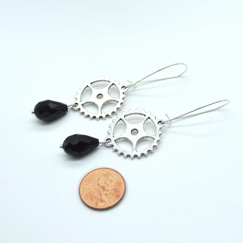 Steampunk Gear Dangle Earrings GEARS TURNING