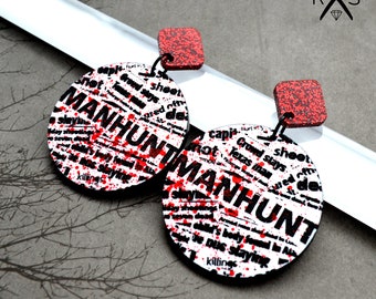 MANHUNT - Laser Cut Acrylic Dangle Earrings