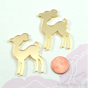 GOLDSPIEGEL-HIRSCH Set aus 2 Cabochons aus Laser Cut Acryl