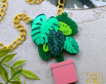 Plant Lady Necklace - Laser Cut Acrylic