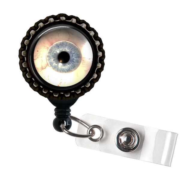 Eyeball Black Retractable Badge Reel ID Holder