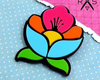 Vibrant Bloom Brooch - Laser Cut Acrylic Brooch