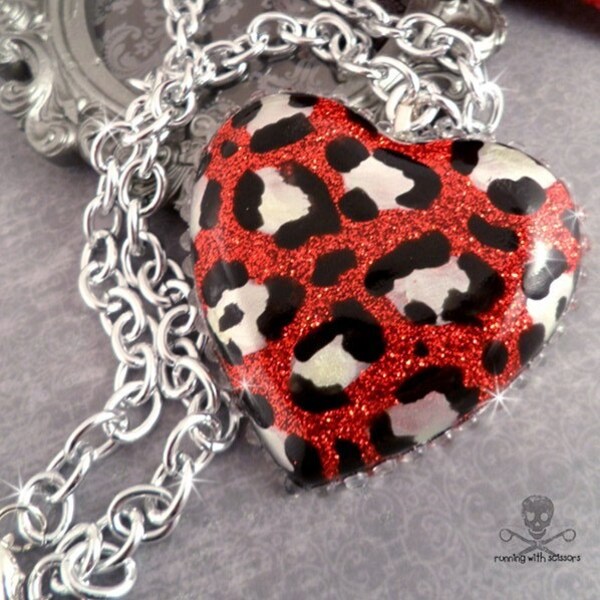 MEOW - Red Leopard Print Necklace