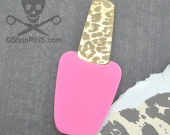 XL Bubblegum Pink Leopard Print Polish Flat Back Cabochon