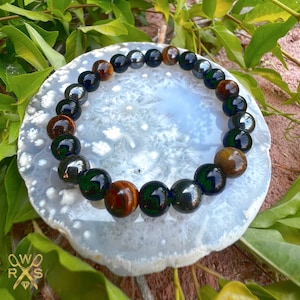 Gemstone Bracelet - Tiger Eye, Black Obsidian & Hematite