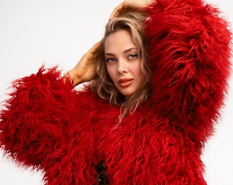 pelliccia vegana \ abito da drag show \ pelliccia sintetica per esibizioni sul palco \ pelliccia di tendenza