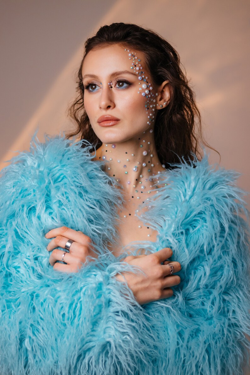 Curly Shaggy Leopard Faux Fur Blazer main image 0