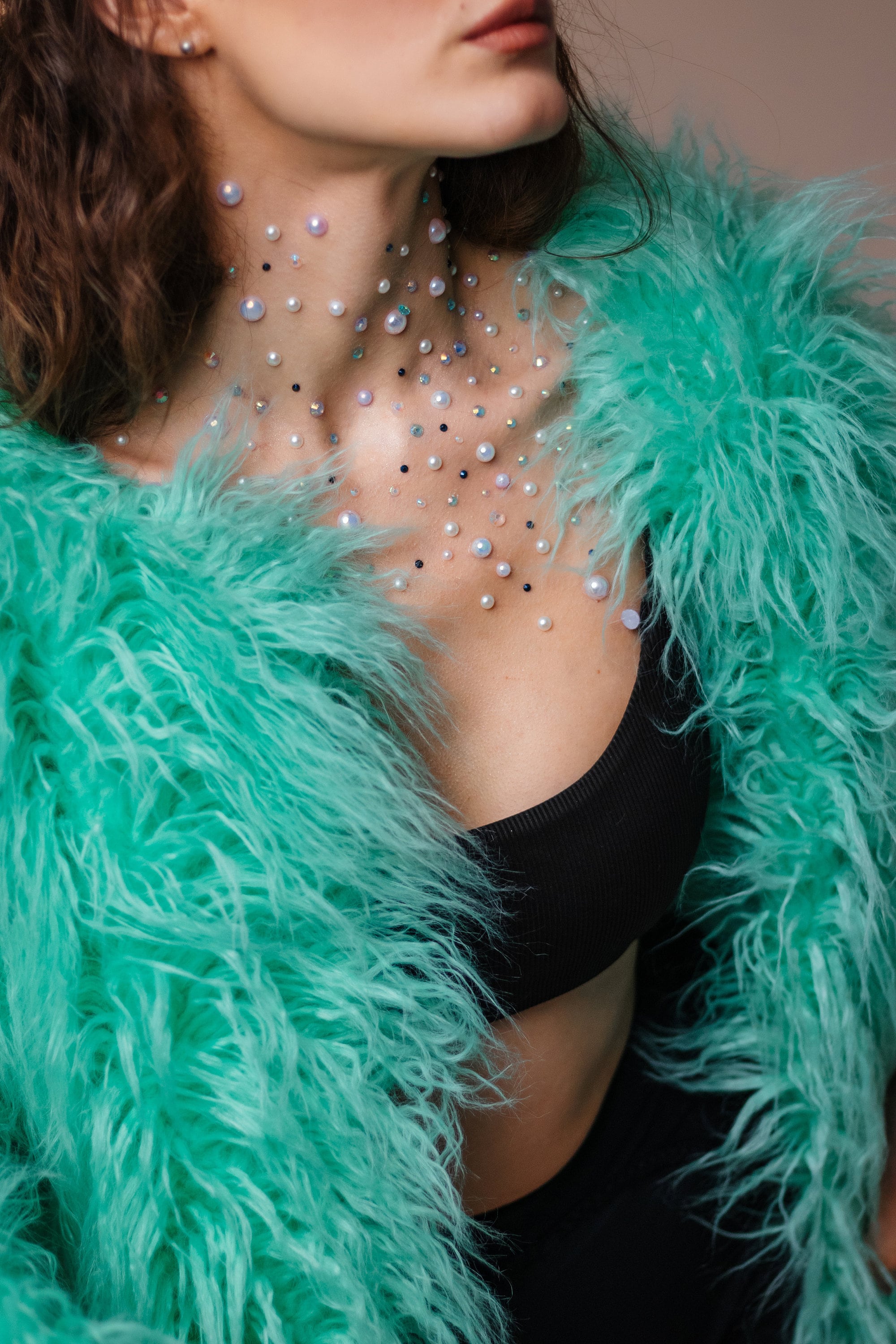 Curly Shaggy Leopard Faux Fur Blazer main image 1