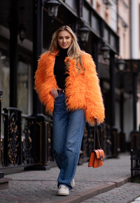 Fashion Bright Orange Shirt Outfit Rave Outfit Orange Jacket Game