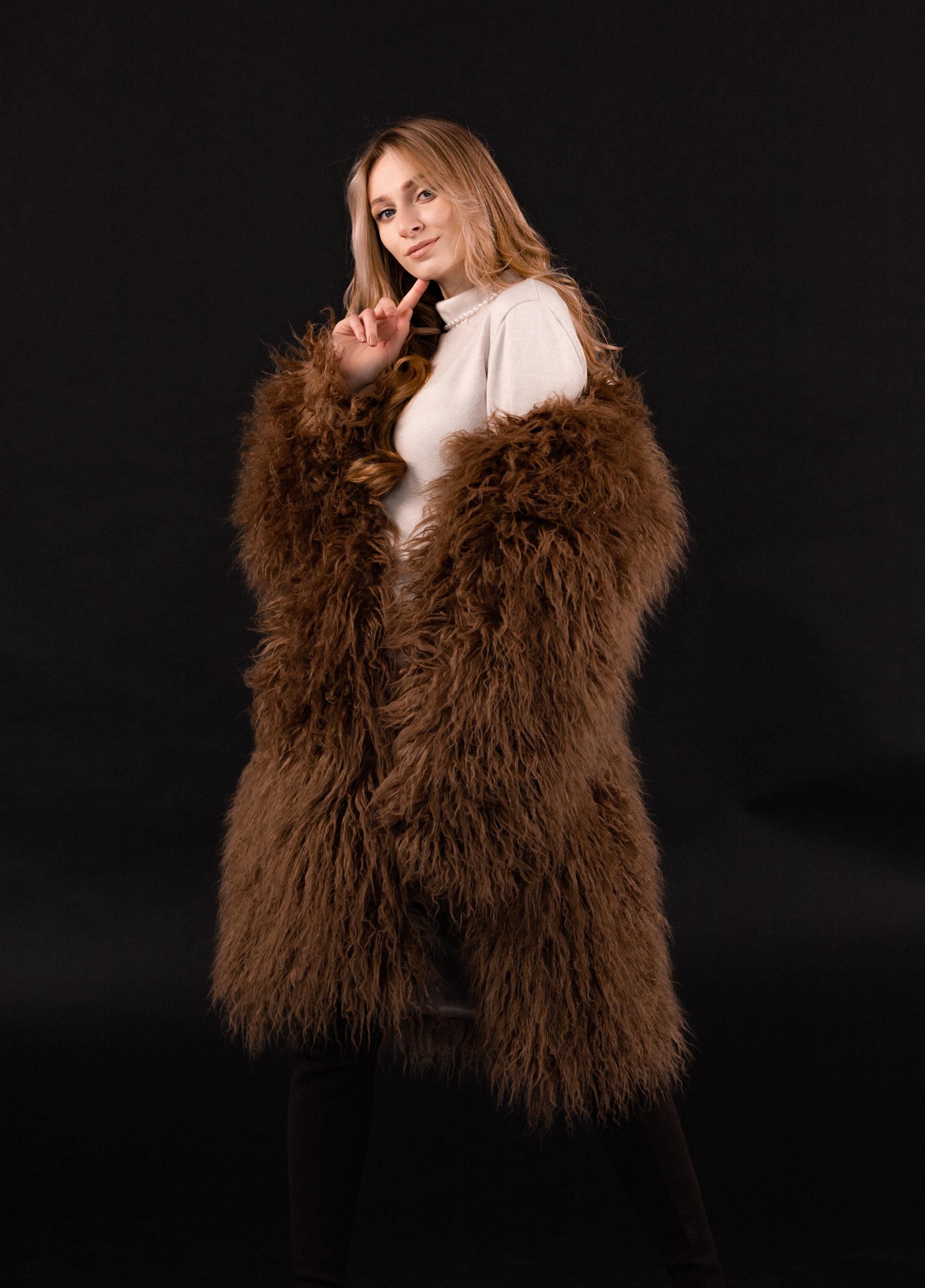 Shaggy Fur Coat, Brown Furry Shaggy Jacket - Etsy
