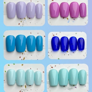 Clear color nail set/Solid color gel nails/Buy 3 Get 1 Free/Colorful press ons/Custom fake nails/Simple acrylic nails/Unique manicure