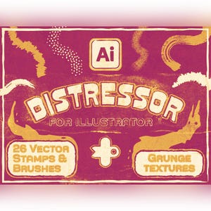 DISTRESSOR Studio ベクターブラシ（Illustrator用）｜グランジテクスチャと本格的なレトロイラストレータースタンプ