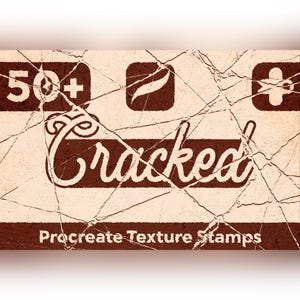 Sellos de Texturas Agrietadas para Procreate – 50 pinceles de grietas estilo distressed
