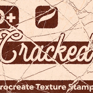 Cracked Texture Stamps for Procreate – 50 Distressed Crack Brushes
