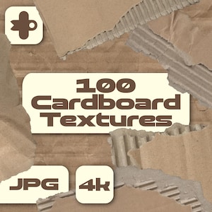 100 Cardboard Textures JPG | Torn & Corrugated Paper Backgrounds | Grunge Scrapbook Texture Pack | 4K Brown Paper Overlays