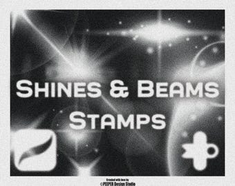 Procreate Light Leaks Stamps: Pennelli Glow & Shine