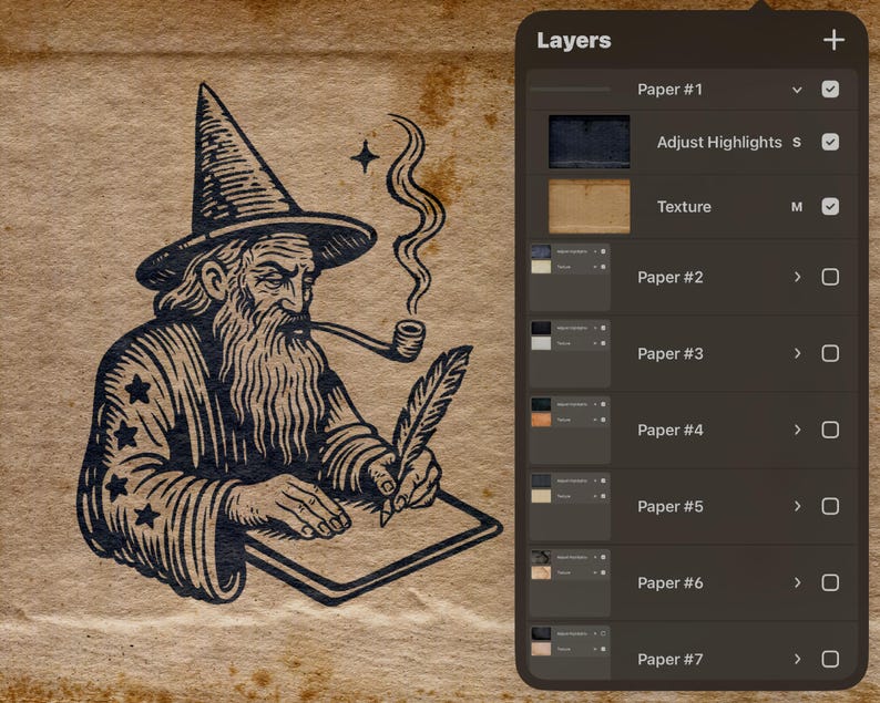 Midieval Ink Medieval Ink – Retro Procreate Brush Set + Adjustable Paper Canvases - Etsy