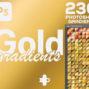 236 Gold Photoshop Gradients – Metallic Gradient Pack for Digital Design Projects