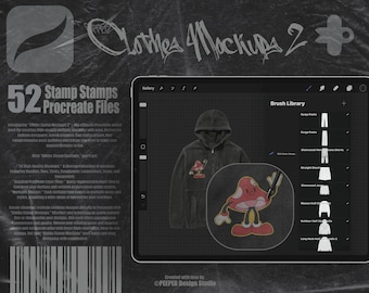 Procreate Clothes Mockups: 52 pennelli a timbro per la progettazione di abbigliamento