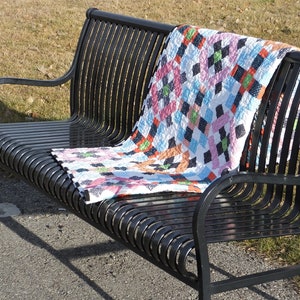 Crosswalks Lap Quilt or Throw, Contemporary Handmade Patchwork Quilt ...