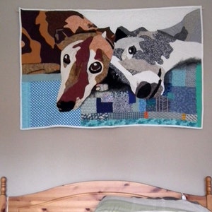 Custom Pet Art Quilt Wall Hanging, custom pet portrait, custom dog portrait, pet wallhanging, custom cat portrait image 8