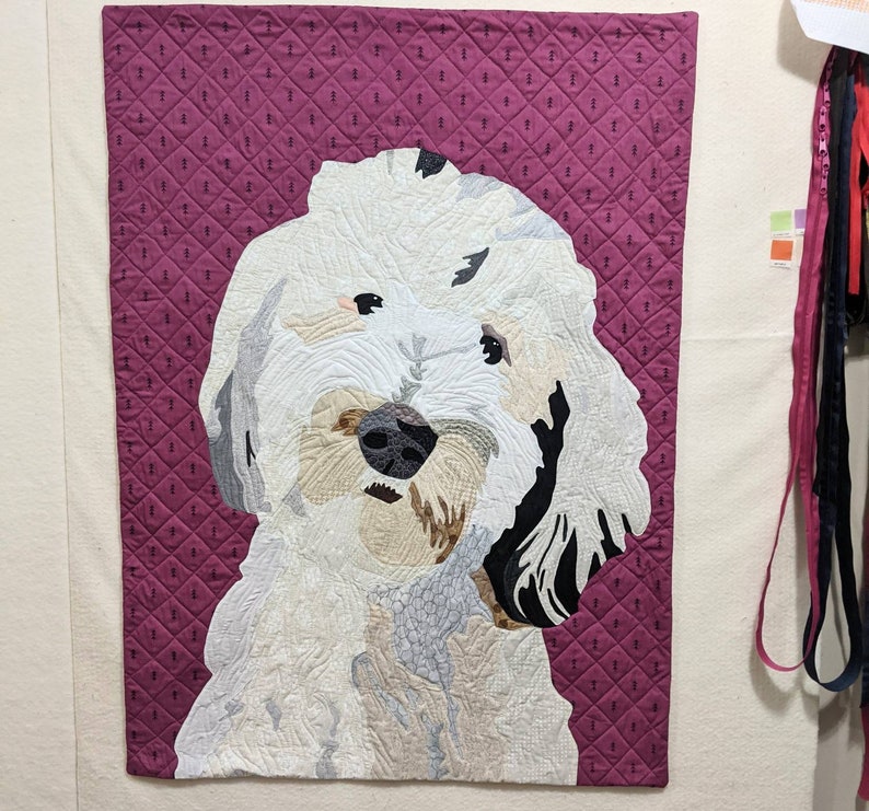 Custom Pet Art Quilt Wall Hanging, custom pet portrait, custom dog portrait, pet wallhanging, custom cat portrait image 5