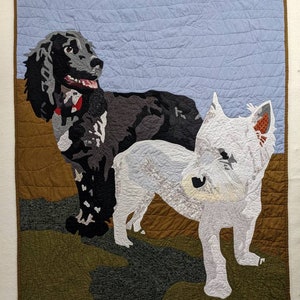 Custom Pet Art Quilt Wall Hanging, custom pet portrait, custom dog portrait, pet wallhanging, custom cat portrait image 2