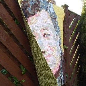 Stephen Fry Art Quilt Fryed Pixels Wall hanging image 5