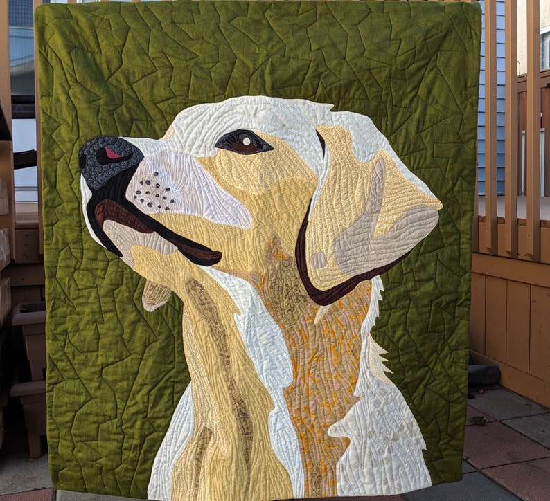 Custom Pet Art Quilt Wall Hanging, custom pet portrait, custom dog portrait, pet wallhanging, custom cat portrait image 1