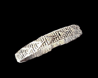 Woven sterling silver cuff bracelet