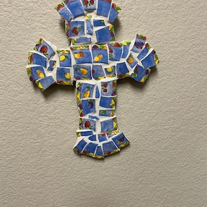 Blue Mosaic Cross #5