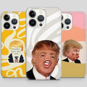 Donald Trump Phone Case Funny Portrait Phone Cover for iPhone 17 16 15 14 13 12 11 XR, Samsung S25 S24 S23 S22 A55, Pixel 10 9, Huawei P50