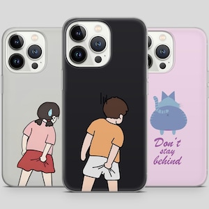 Cartoon Boy Phone Case Funny Cat Girl Phone Cover for iPhone 15 Pro Max, 14 Plus, 13, 12, 11, XR, Samsung S24, S23, A54, A53, Pixel 8 Pro