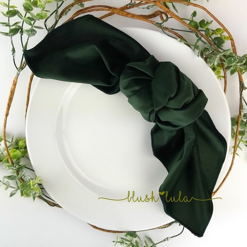 EVERGREEN Matte Green Velvet Napkin Couture Linens Wedding Etsy