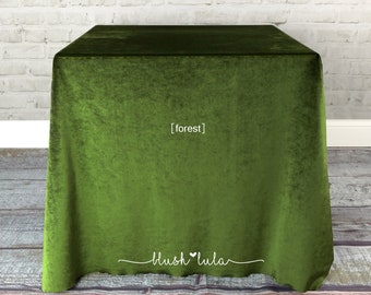 READY to SHIP! Luxe Forest Spring Green Velvet Tablecloth Overlay Linens - [Many Sizes] Wedding Shower Bridal Cake Table - blush LULA