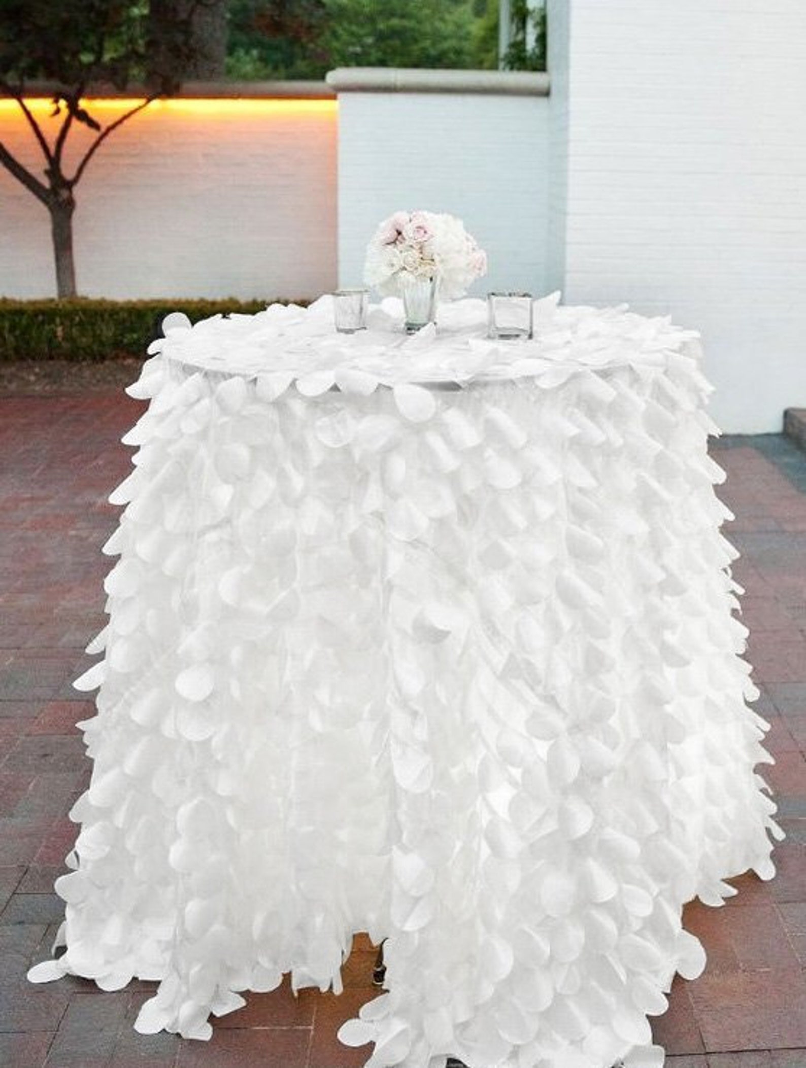 SALE White Ruffle Tablecloth or Runner for Dessert Table Cake Etsy