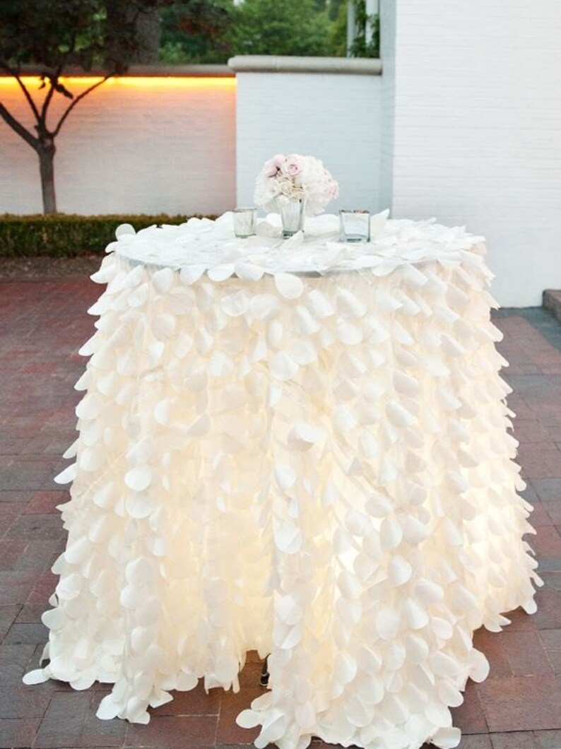 SALE Ivory Ruffle Tablecloth or Runner for Dessert Table Cake Etsy
