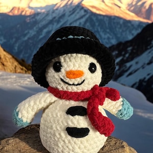 Handmade crochet snowman