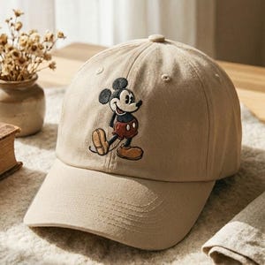 Retro Cartoon Mouse Embroidered Hat, Y2K 90s Style, Vintage Cute Character Dad Cap