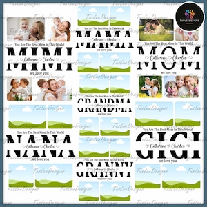 Custom Photos Mother&#39;s Day Canva Template, Custom Mom Canva Frame, Wear Heart On Sleeve Canva Template, Best Mom Canva Template