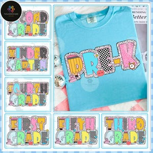 Preppy Back to School Bundle PNG, Coquette Teacher First Day of School Shirt Design, Girly Pencil Back To School, Pre-k 1st/2nd/3rd Grade