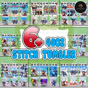 Blue Monster Character 40 OZ Tumbler Wrap Design Bundle Png, Digital Download, Skinny Straight Wrap, Cartoon 40 OZ Tumbler Wrap