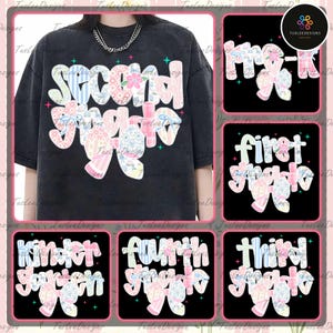 Preppy Back to School Floral Bundle, First Day Of School, School Png, Preppy School Png, School Bundle Png, First/Second/Third Grade Design