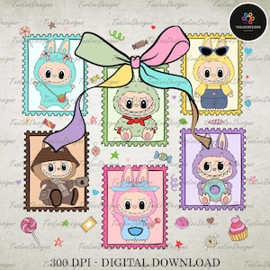 Perfect Gift for Kids, Monster Doll Png, Easter Coquette Bow Cute Doll For Kids Girls Png, Easter Coquette Bow Png, Gift For Easter Day