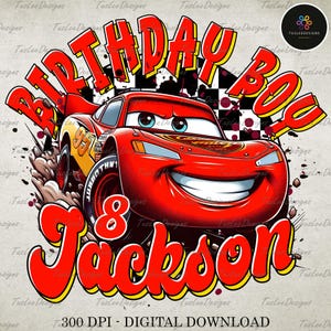 Custom Cars Birthday Boy Png, Birthday Boy Cars Png, Custom Birthday Png, Cars Birthday Png, Boy Png, Custom Name Png, Sublimation Design